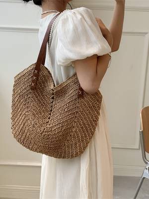 Hollow Out Straw Bag - Women Tote Bags