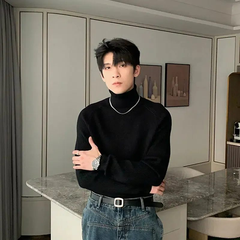 Maxct Pleated Stretch Turtleneck Bottoming Sweater