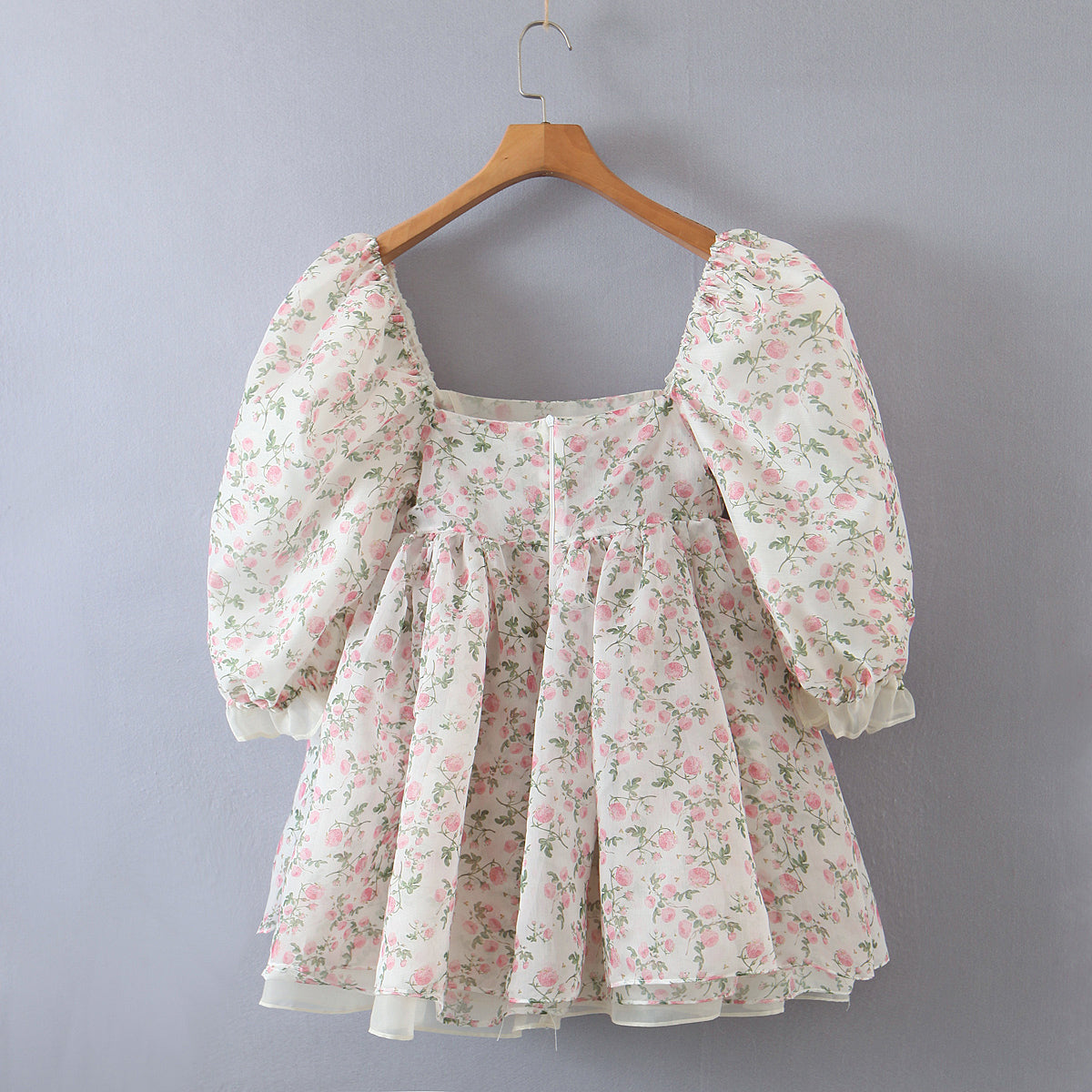 Rose Tea Reversible Mini Puff Dress Maxct