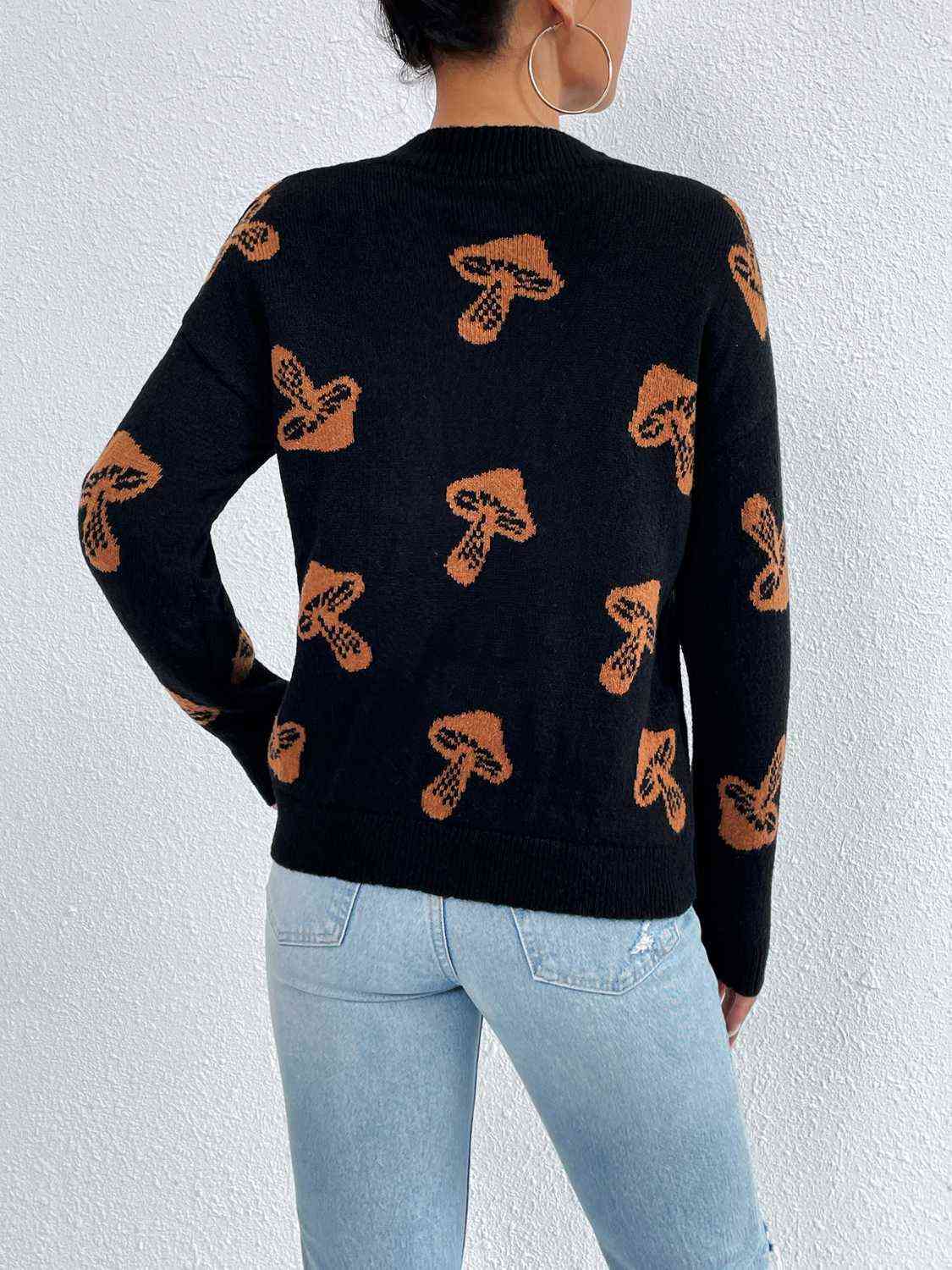 Maxct &Patterned Drop Shoulder Sweater