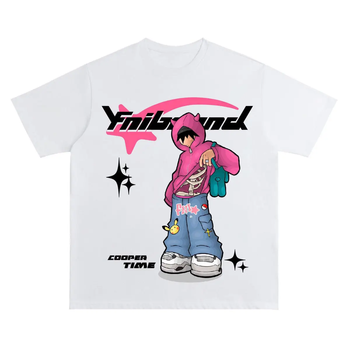Y2K Hip Hop Letter Printed T Shirt Cartoon Printed Oversized Tops New Harajuku Fashion Casual All Match Loose Tops Streetwear