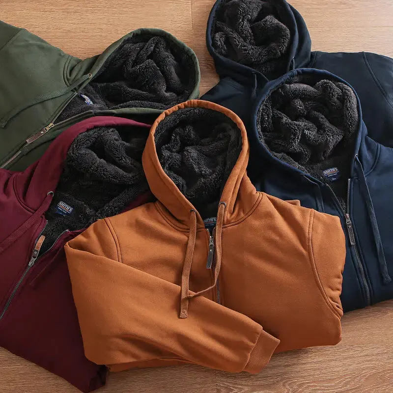Maxct Sherpa Fleece Hooded Sweatshirt Jacket