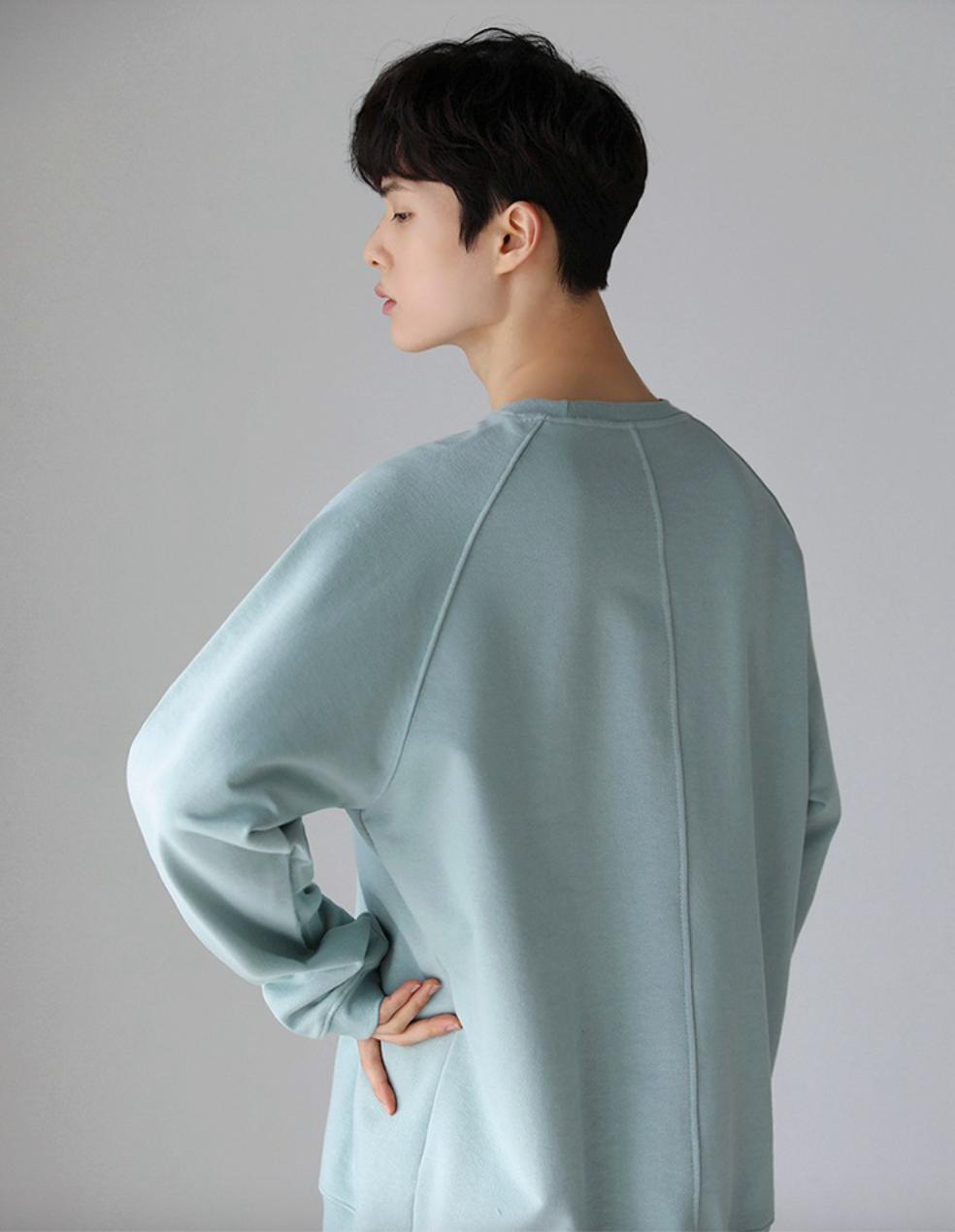 Maxct Blue Cotton Round Neck Sweater