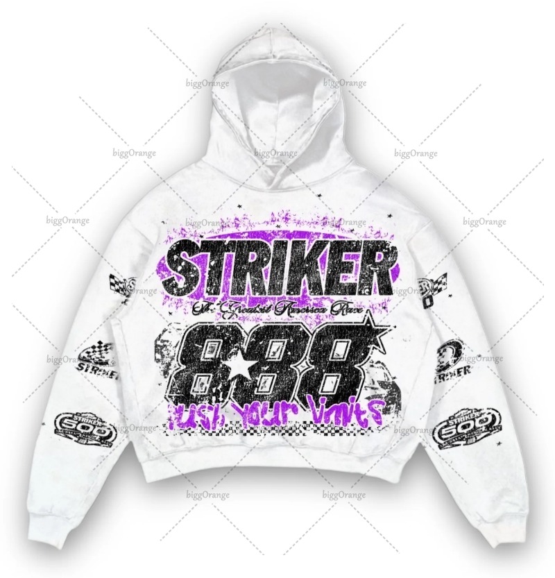 European and American High Street Fashion Brand Clothing Printed Loose Pullover Hoodie Men Street Hip-hop Oversized Sweatshirt
