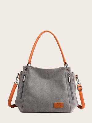 Color Block Tote Bag - Women Tote Bags