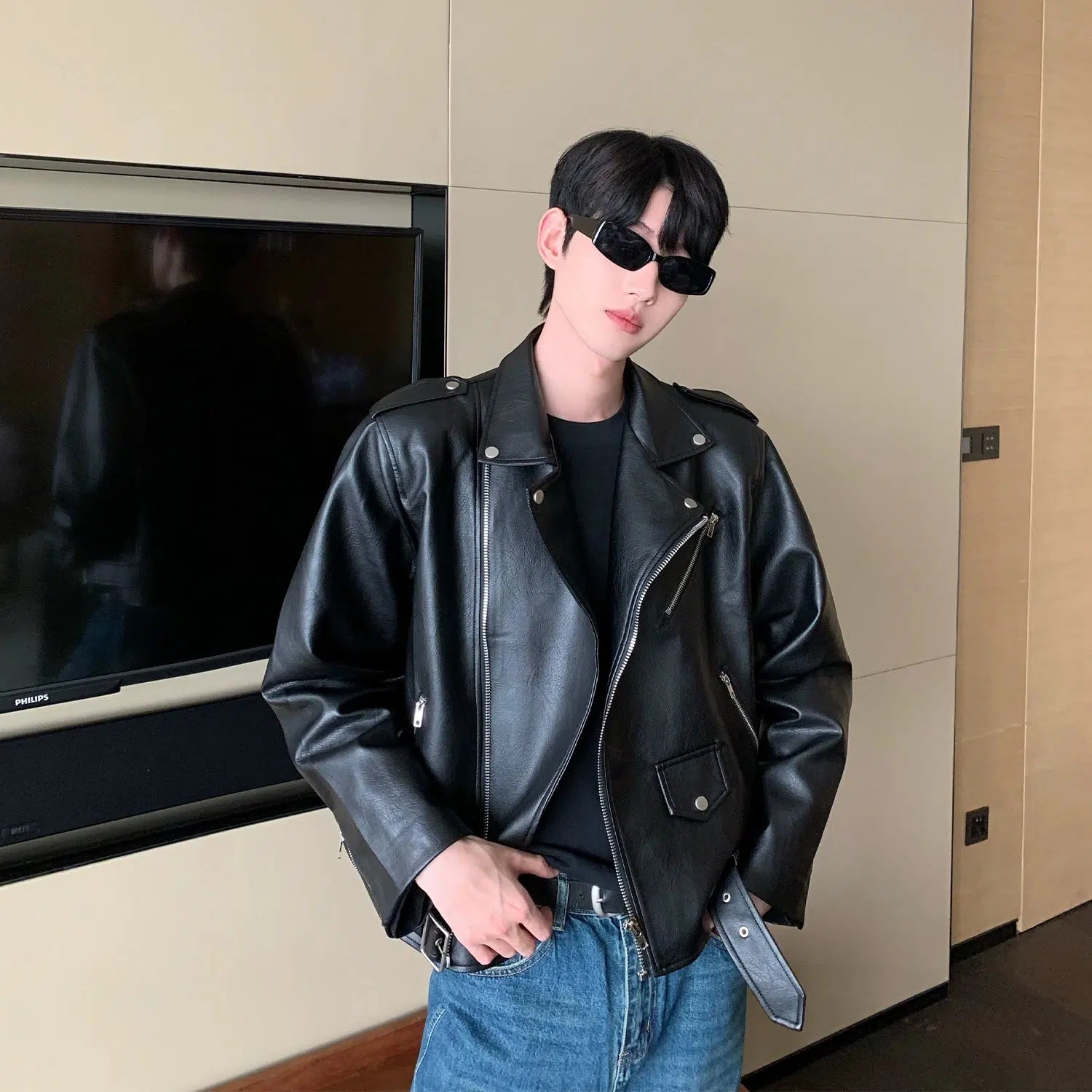 Maxct Short Motorcycle Leather Jacket