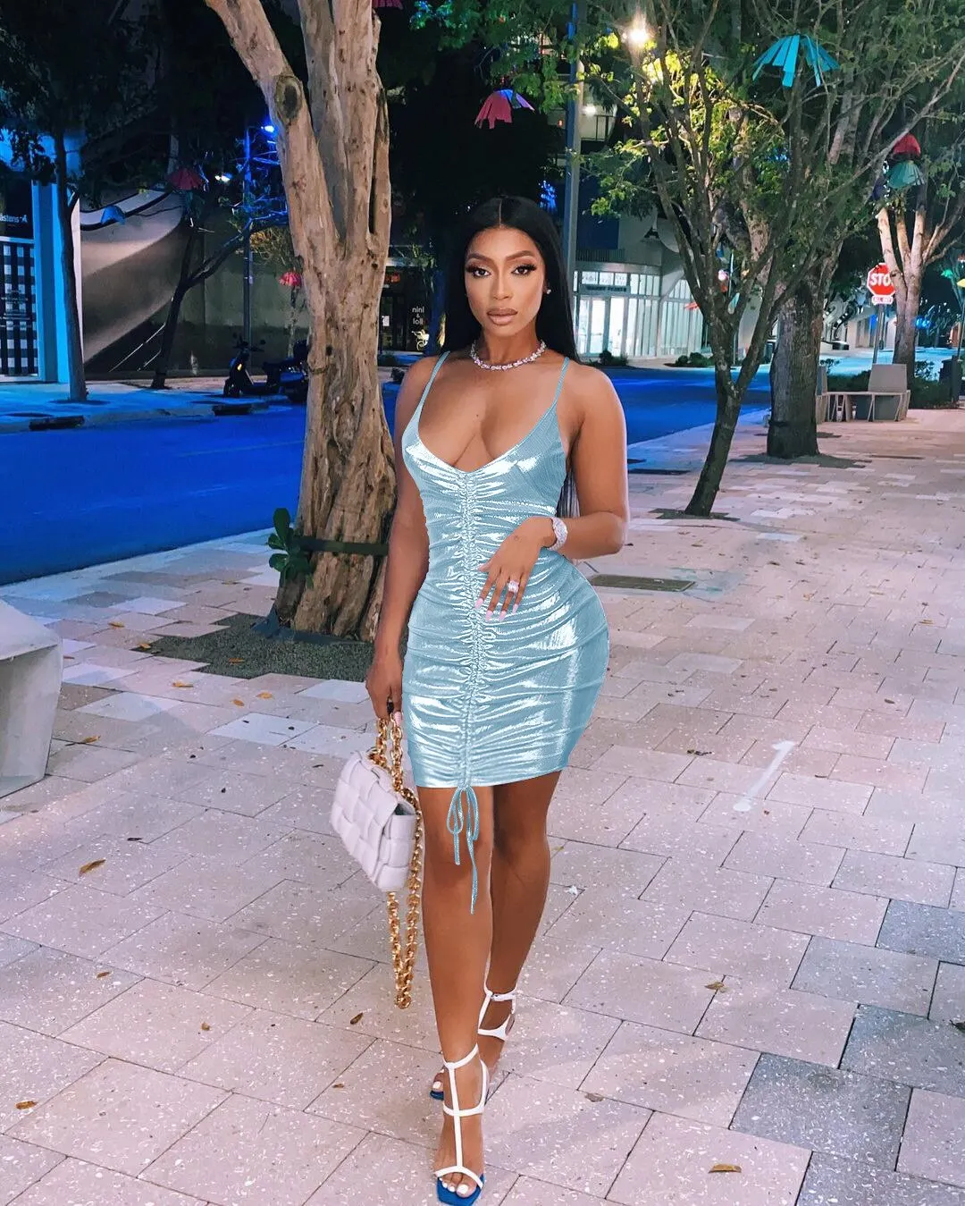 Parity Drawstring Bodycon Mini Dress Sexy Young Little Chap Spaghetti Strap Sweet High Waist Vestidos For Female Summer