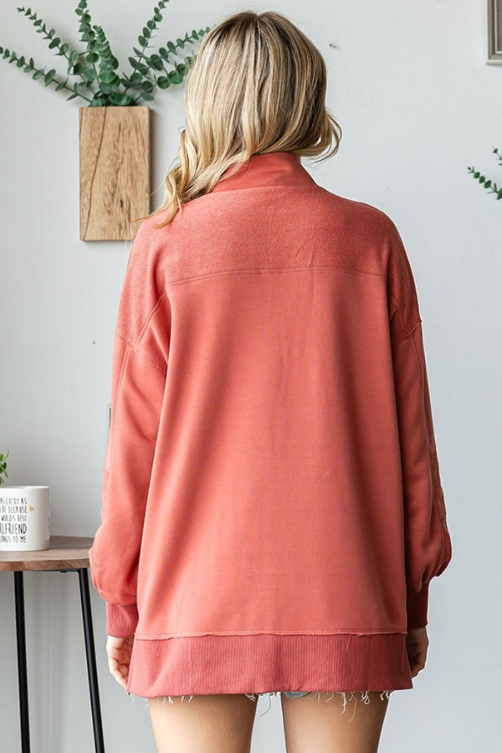 Maxct &First Love Grommet Split Neck Kangaroo Pocket Sweatshirt