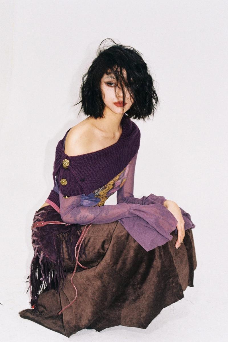Maxct &Fairy Grunge Off Shoulder Mesh Top