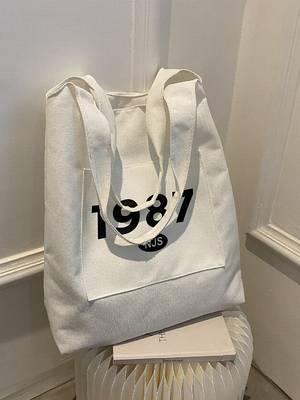 Letter Graphic Crochet Shopper Bag - Women Tote Bags