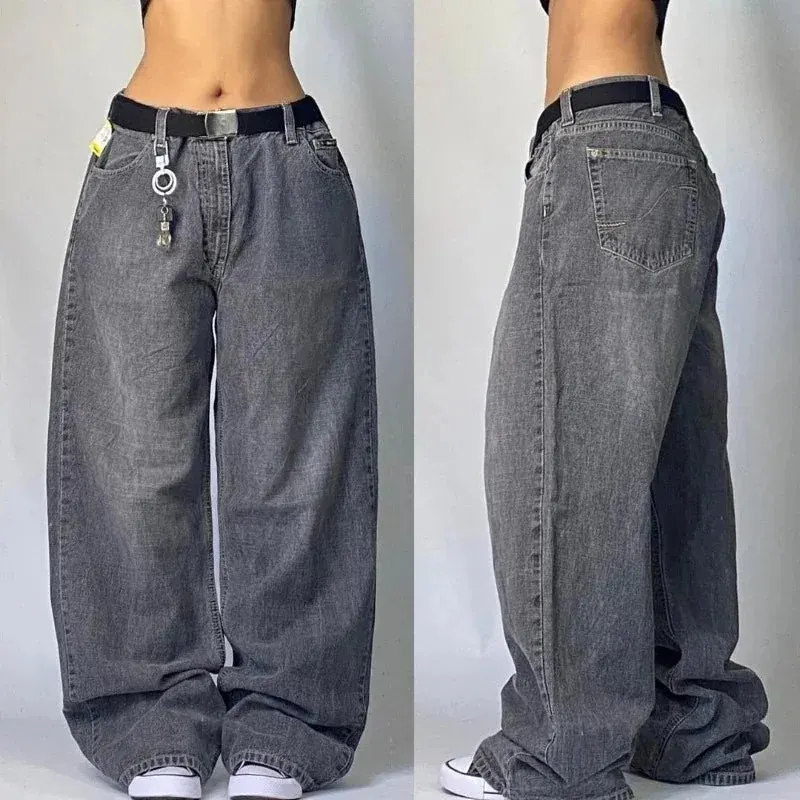 High Waisted Baggy Jeans - Multi-pocket Maxct