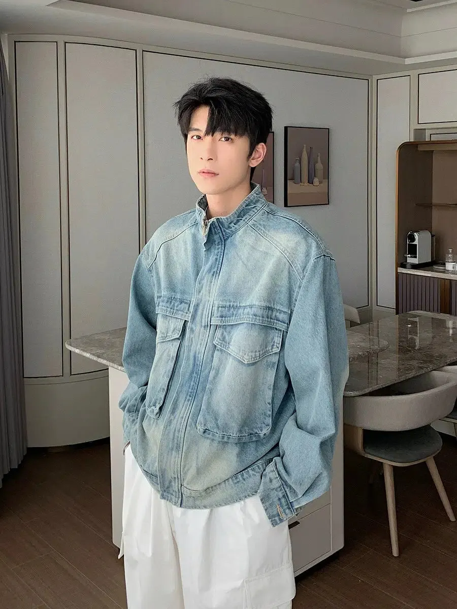 Maxct Washed Light Blue Denim Jacket
