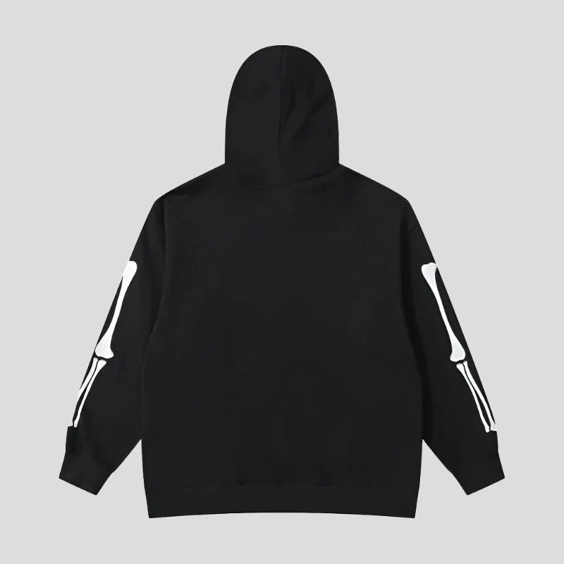 Cosmic Love Skeleton Hoodie Retro Street Vibes with Earthly Affection for Men Maxct