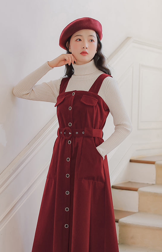 Corduroy Button Up Midi Dress Maxct