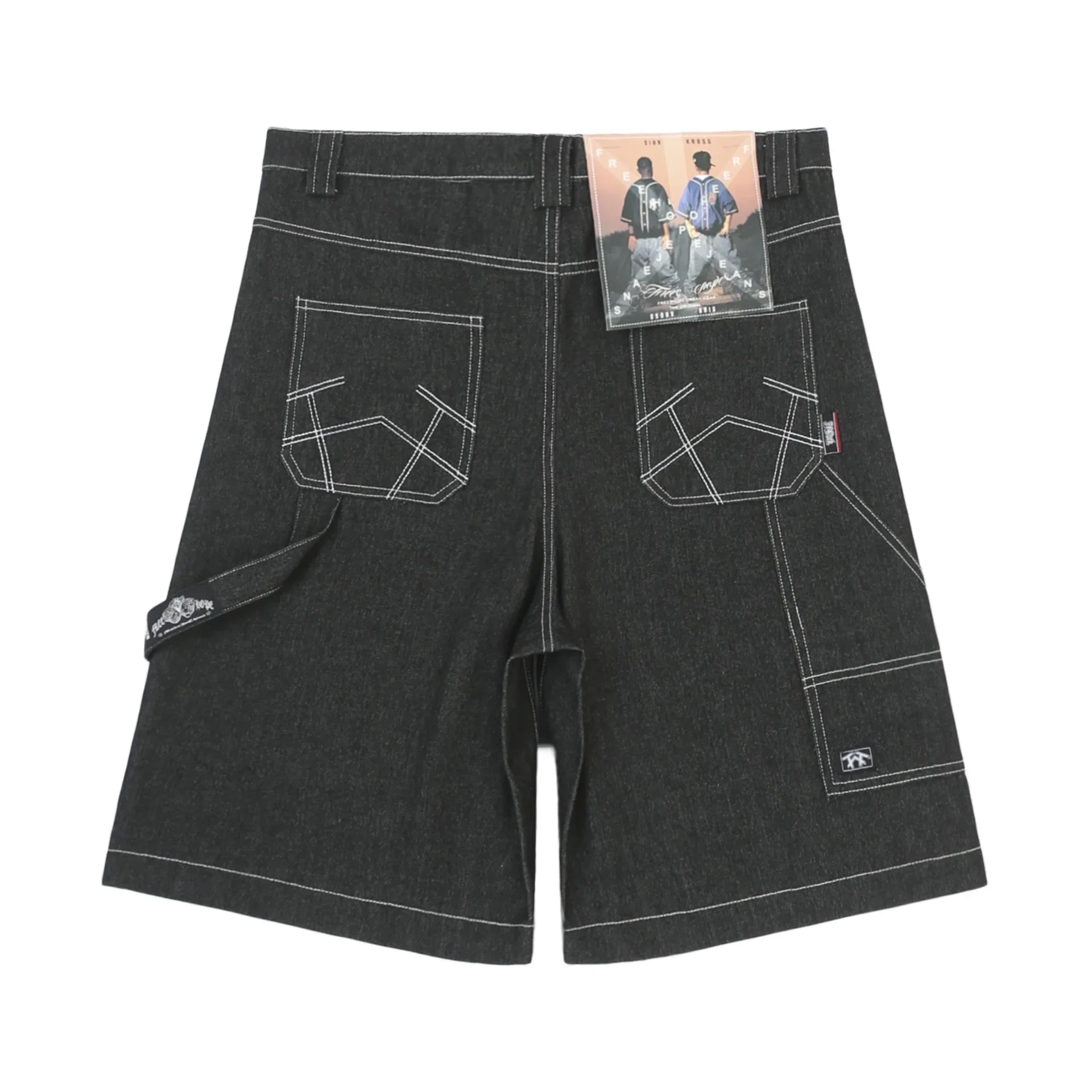 Maxct Oversized Jorts Summer Jeans Shorts Men's Wide Leg Baggy Y2K Denim Shorts