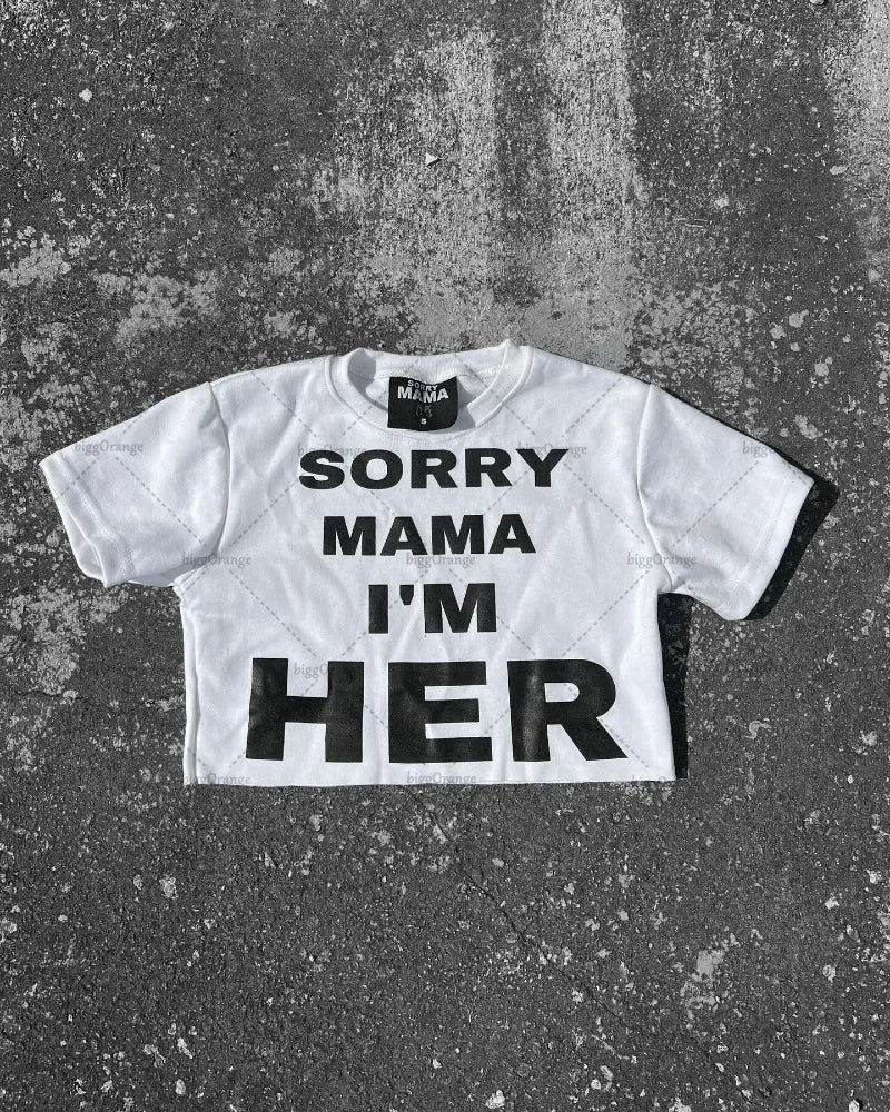 Maxct Street Harajuku Retro Casual Clothing Gothic Punk Round Neck Short-sleeved Women Y2k Letter Printed Oversized Top T-shirt Men