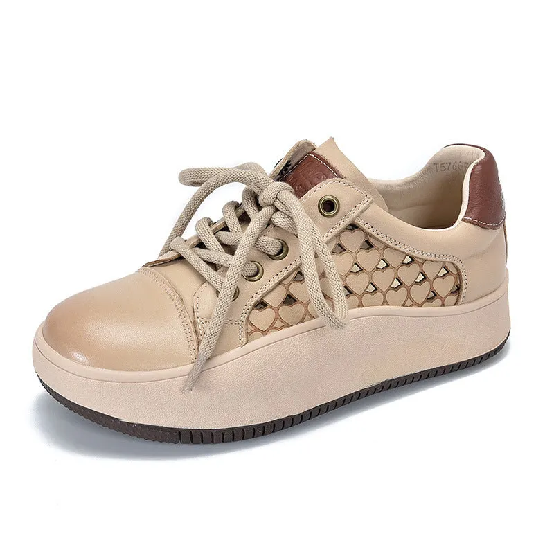 Versatile Hollow Thick Bottom Mid-Heels Shoes Maxct