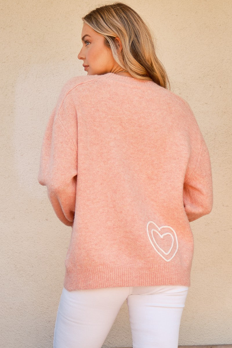 Maxct &And The Why WIFEY & Heart Round Neck Sweater