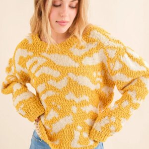 Maxct &And The Why Full Size Textured Pattern Contrast Sweater