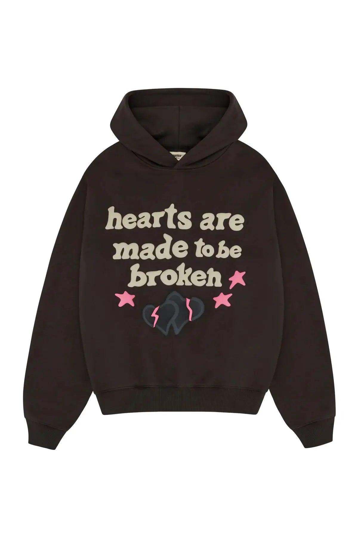 Maxct 90s Streetwear Broken Hearts Lookbook 3D Letter Foaming Print Hoodies Fashion Retro Trendy Brand Loose Pullover Y2k Sweatshirt Men Clothing
