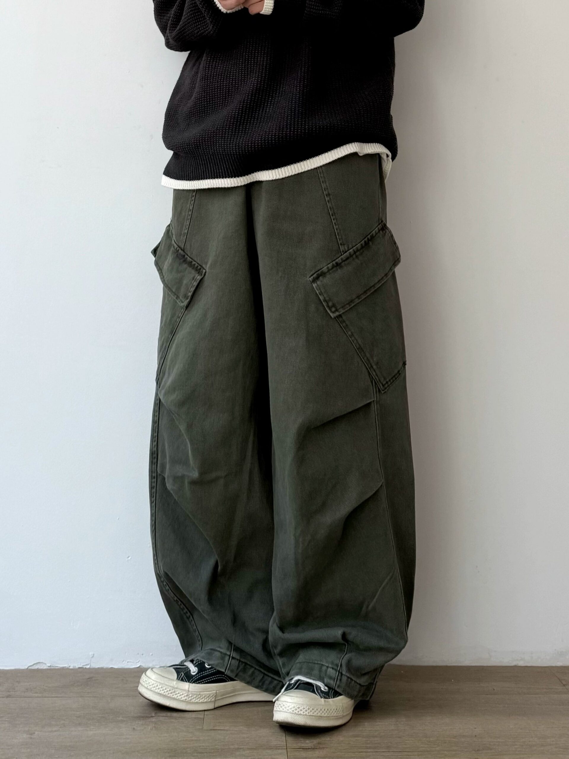 EVER Thickened Washed Cargo Pants Maxct