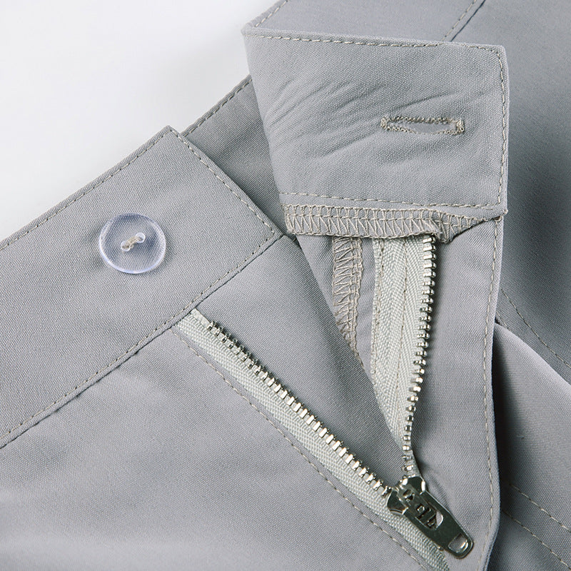 Washed Gray Baggy Cargo Jeans Maxct