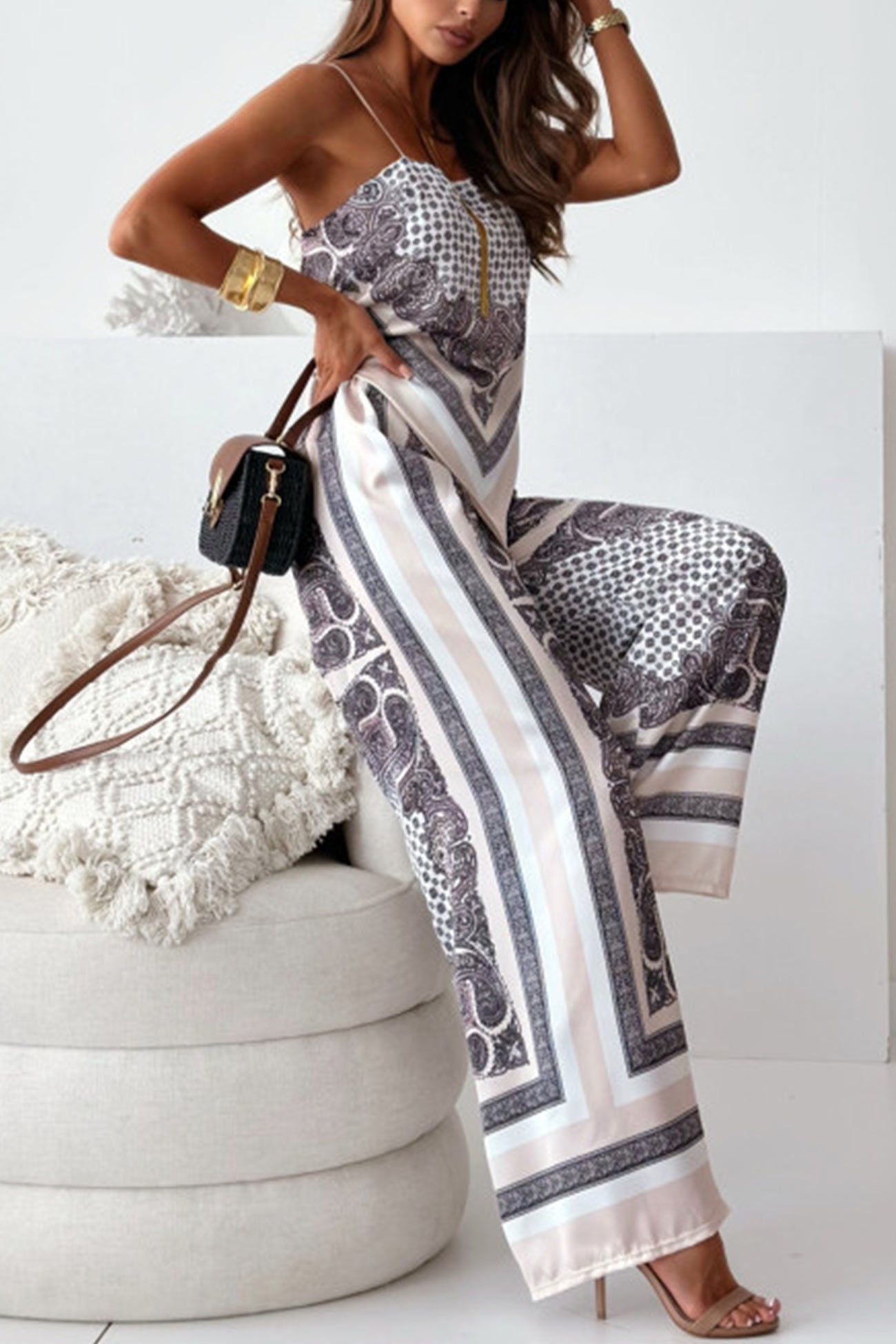 Maxct Printed Tie-back Cami Long Pants Set