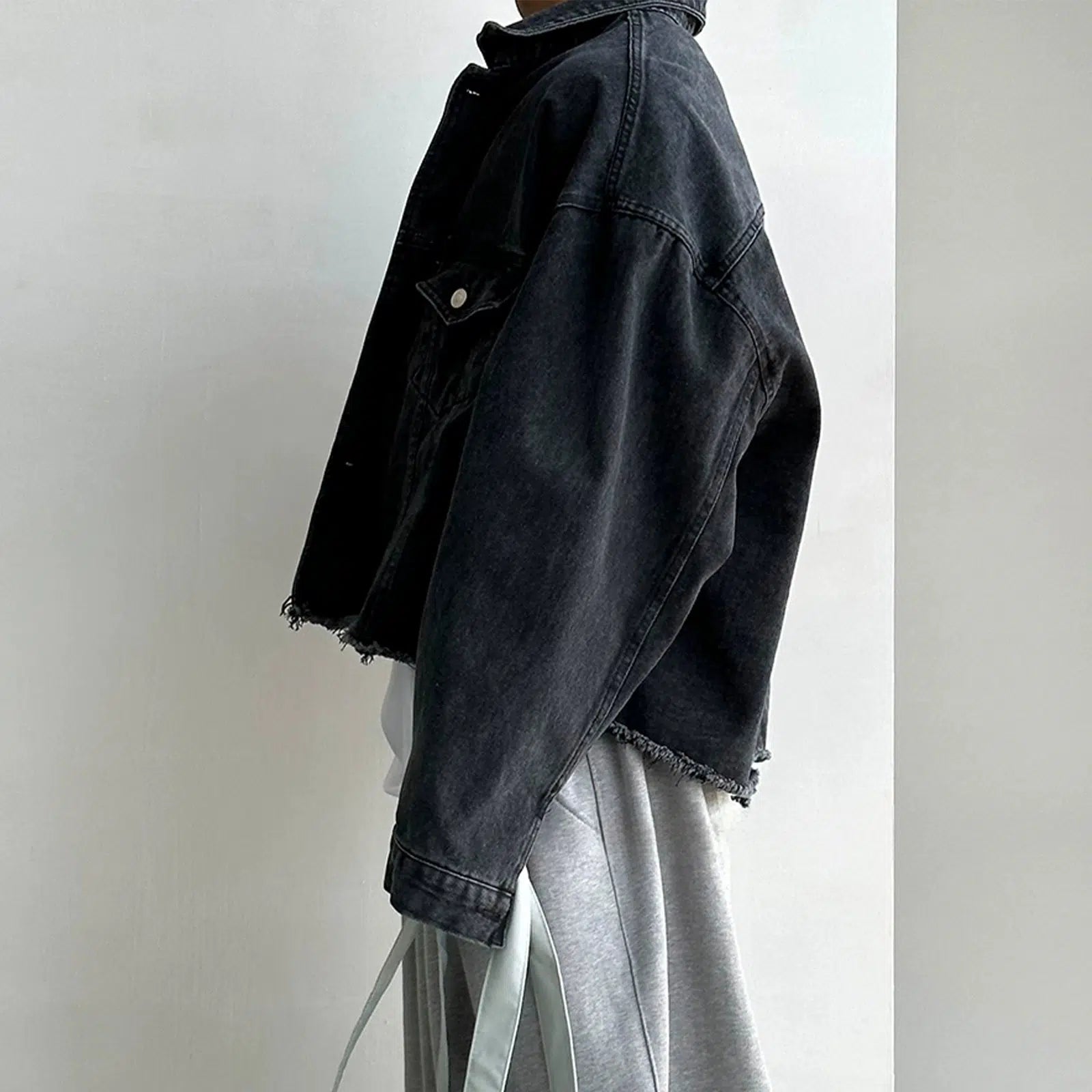 Maxct Casual Distressed Denim Jacket