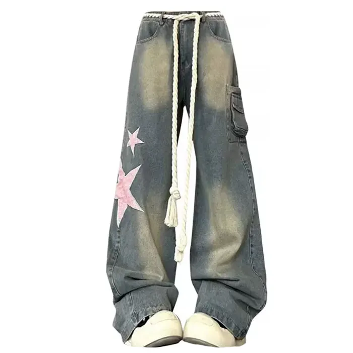 Y2K Aesthetic Star Jeans Maxct