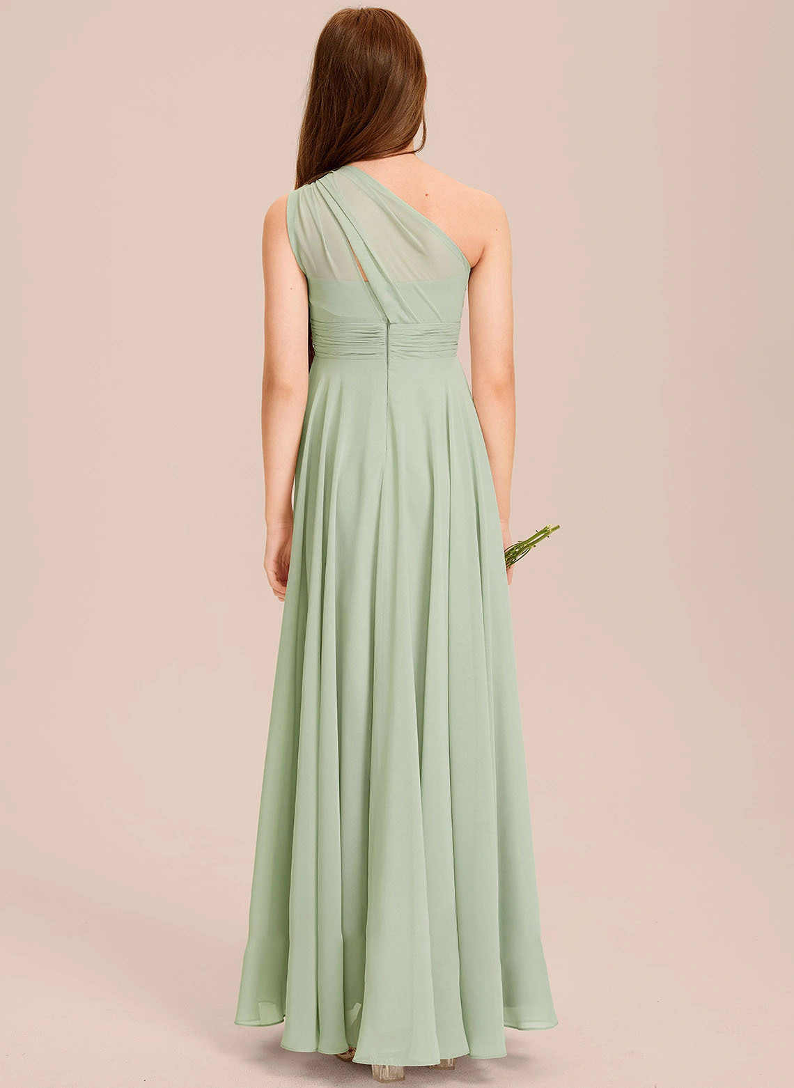 Maxct men costume ideas Simple One-Shoulder Chiffon Princess Dress Performance Ball Birthday Flower Girl Wedding Bridesmaid Dress