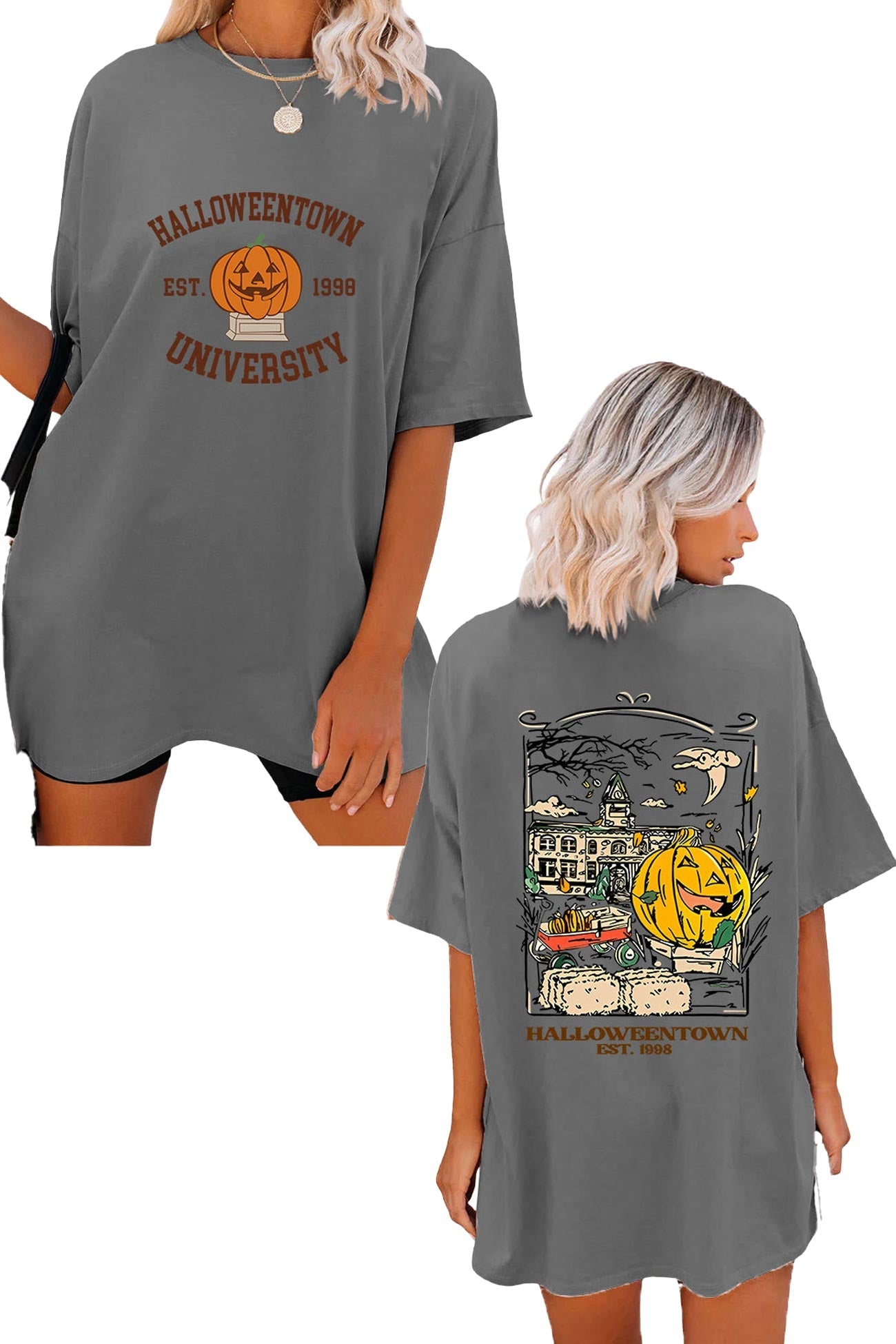 Maxct Awakecrm Halloween Town University Graphic T-shirt