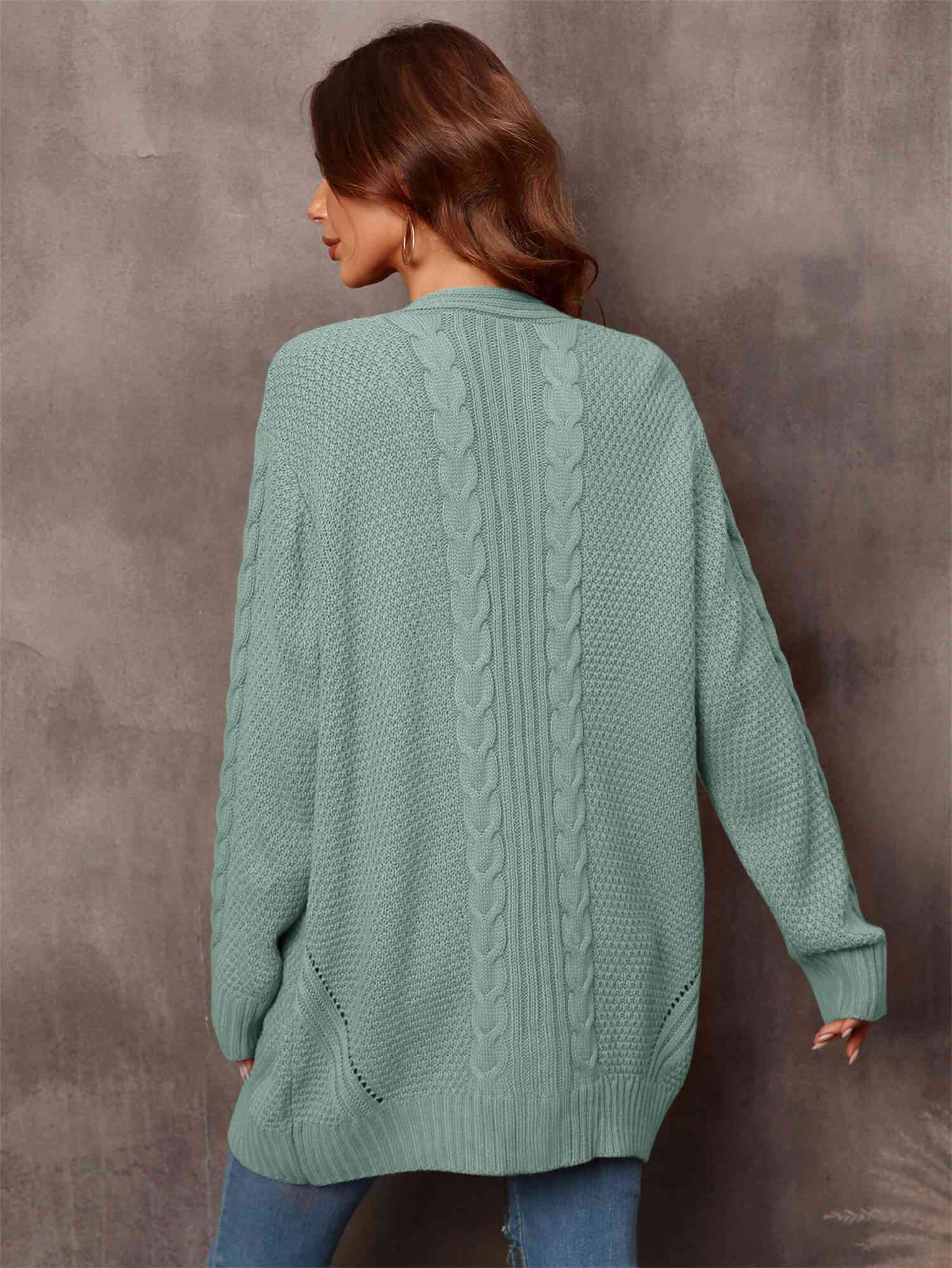 Maxct &Mixed Knit Open Front Longline Cardigan