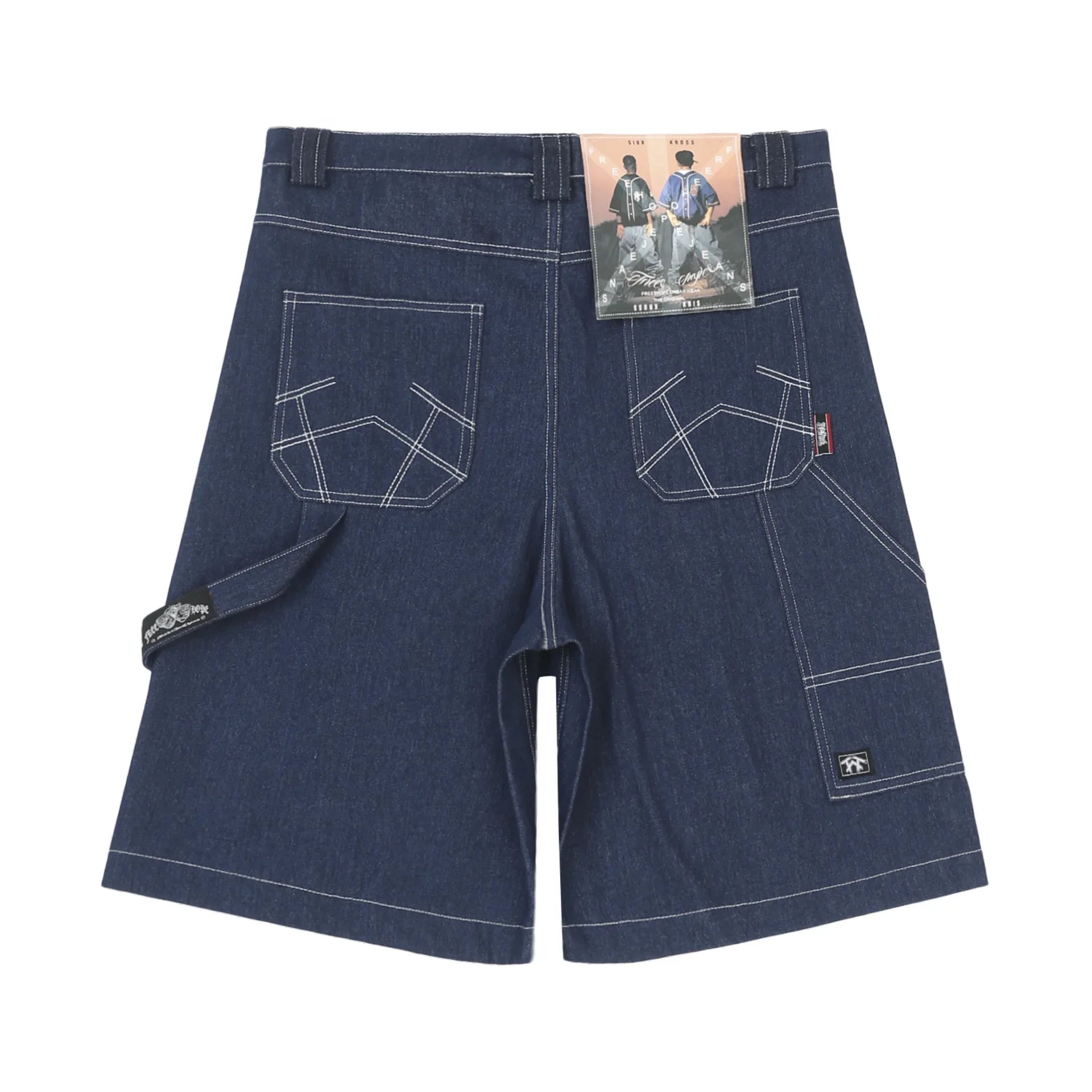 Maxct Oversized Jorts Summer Jeans Shorts Men's Wide Leg Baggy Y2K Denim Shorts