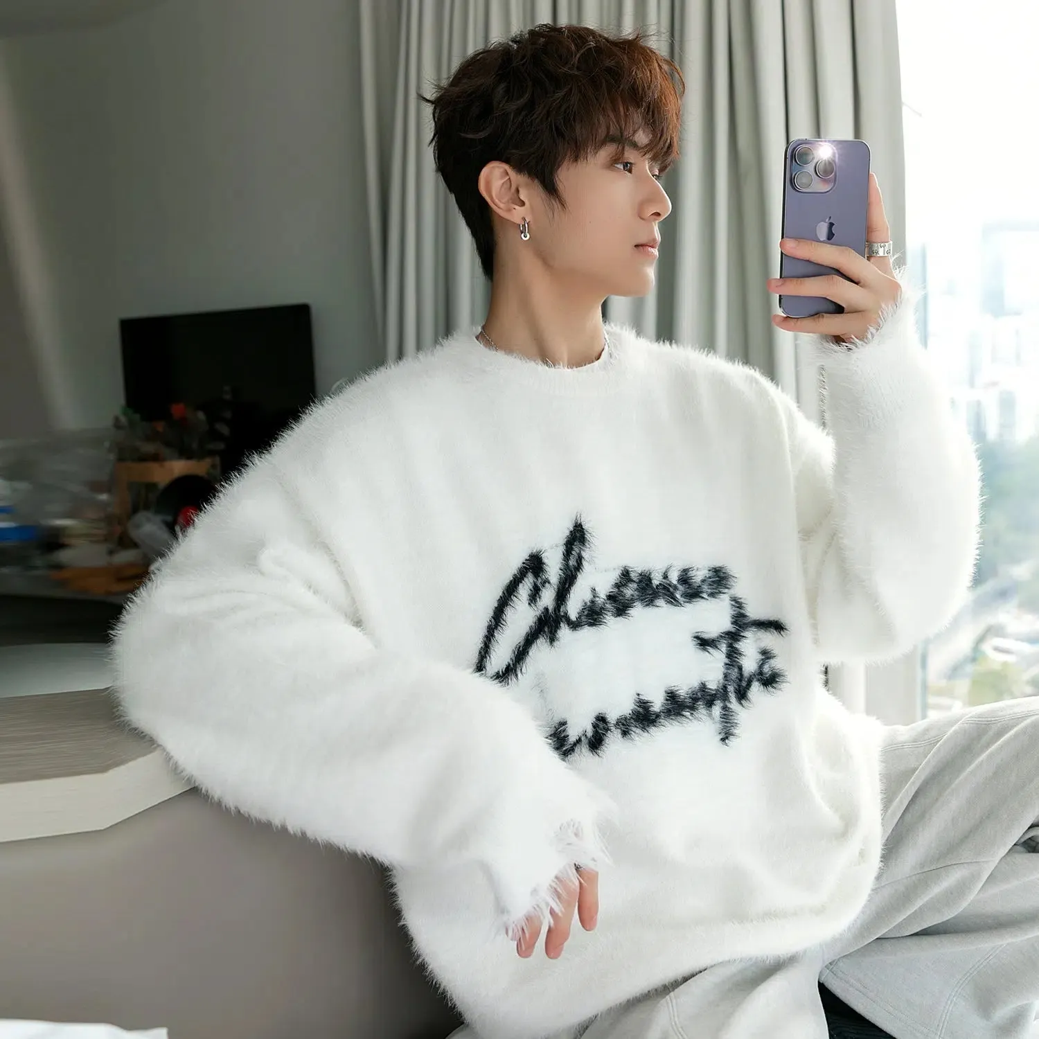 Maxct Printed Letter Sweater