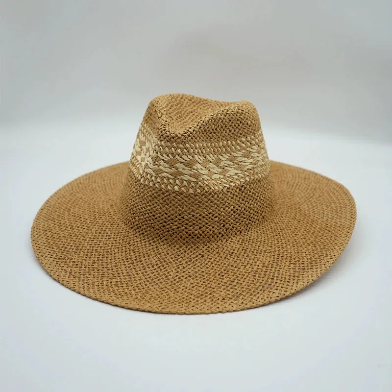 Maxct Straw Hat Japanese Style Black Brown Panama Women's Beach Big Brim