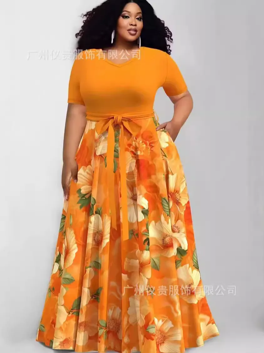 Maxct Size Casual Dress New Women's Dress With Fashion Printing And Color Impact Dress