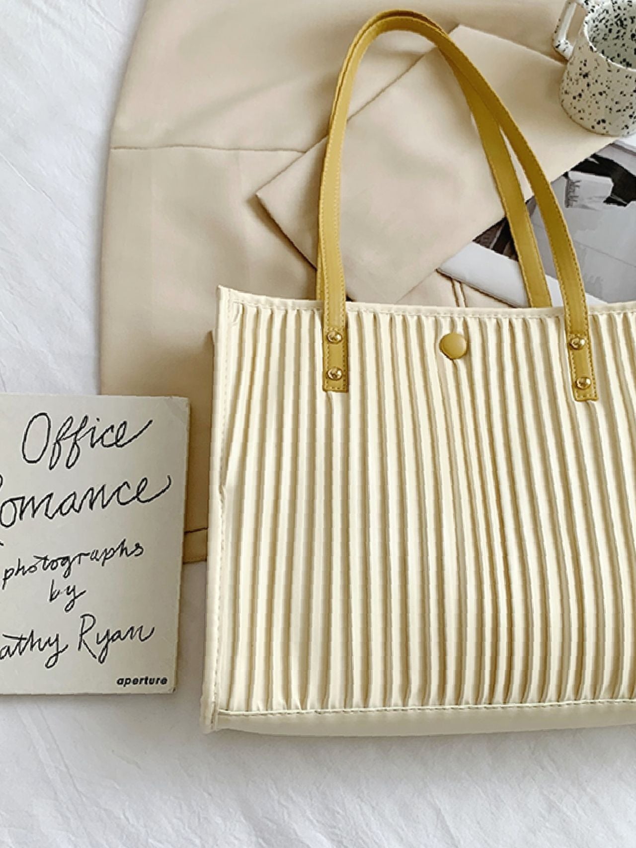 Maxct - Vertical Striped Shoulder Tote Bag  - Women Tote Bags