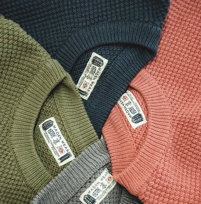 Maxct Popcorn Knit Crewneck Sweater