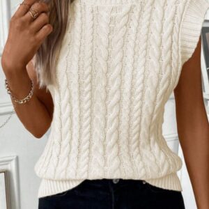 Maxct &Cable Knit Turtleneck Sweater Vest
