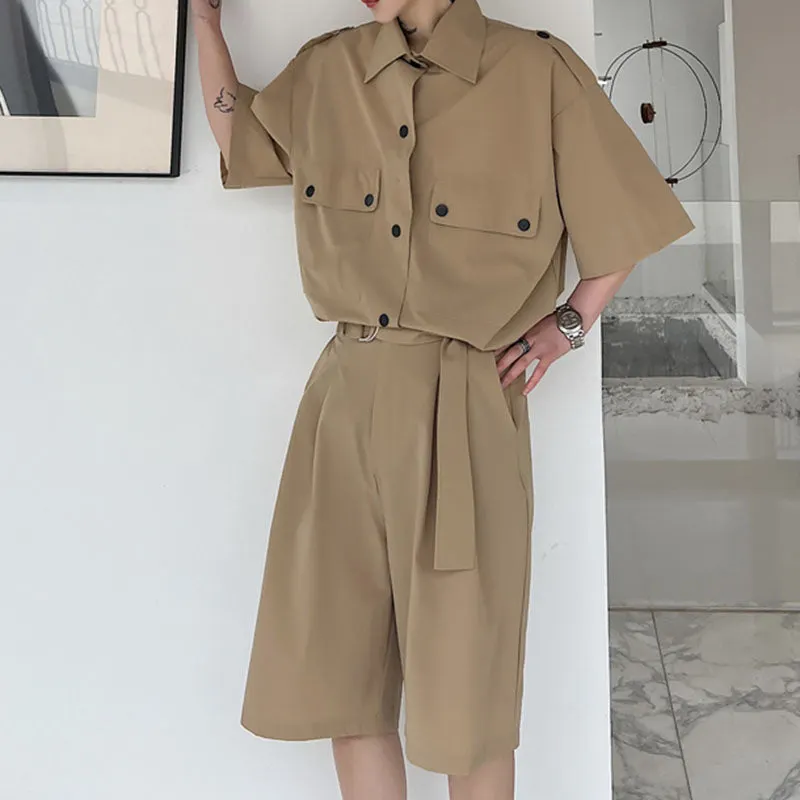 Maxct Single Breasted Shirt And Belted Shorts Set - Image 9