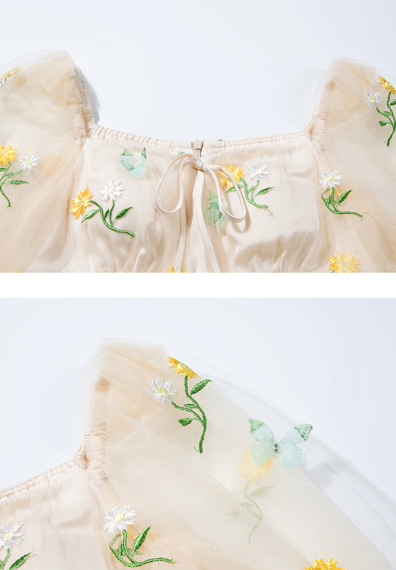 Butterfly Garden Tulle Maxi Dress Maxct