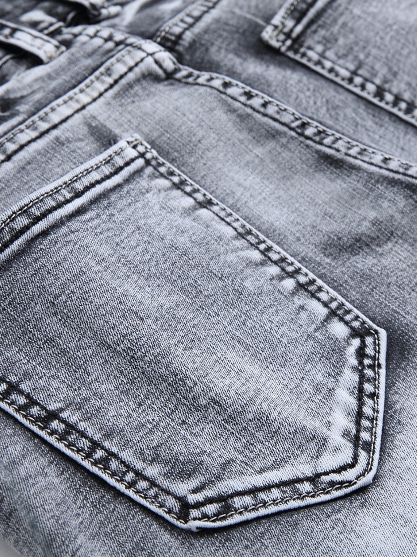 Maxct Men's Vintage Casual Straight Slim Washed Denim Jeans