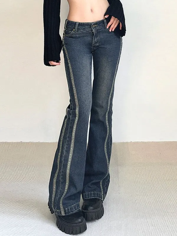 Panel Striped Vintage Flare Jeans Maxct