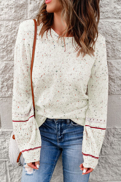 Maxct &Multicolored Pilling Detail Ribbed Trim Sweater - Image 7