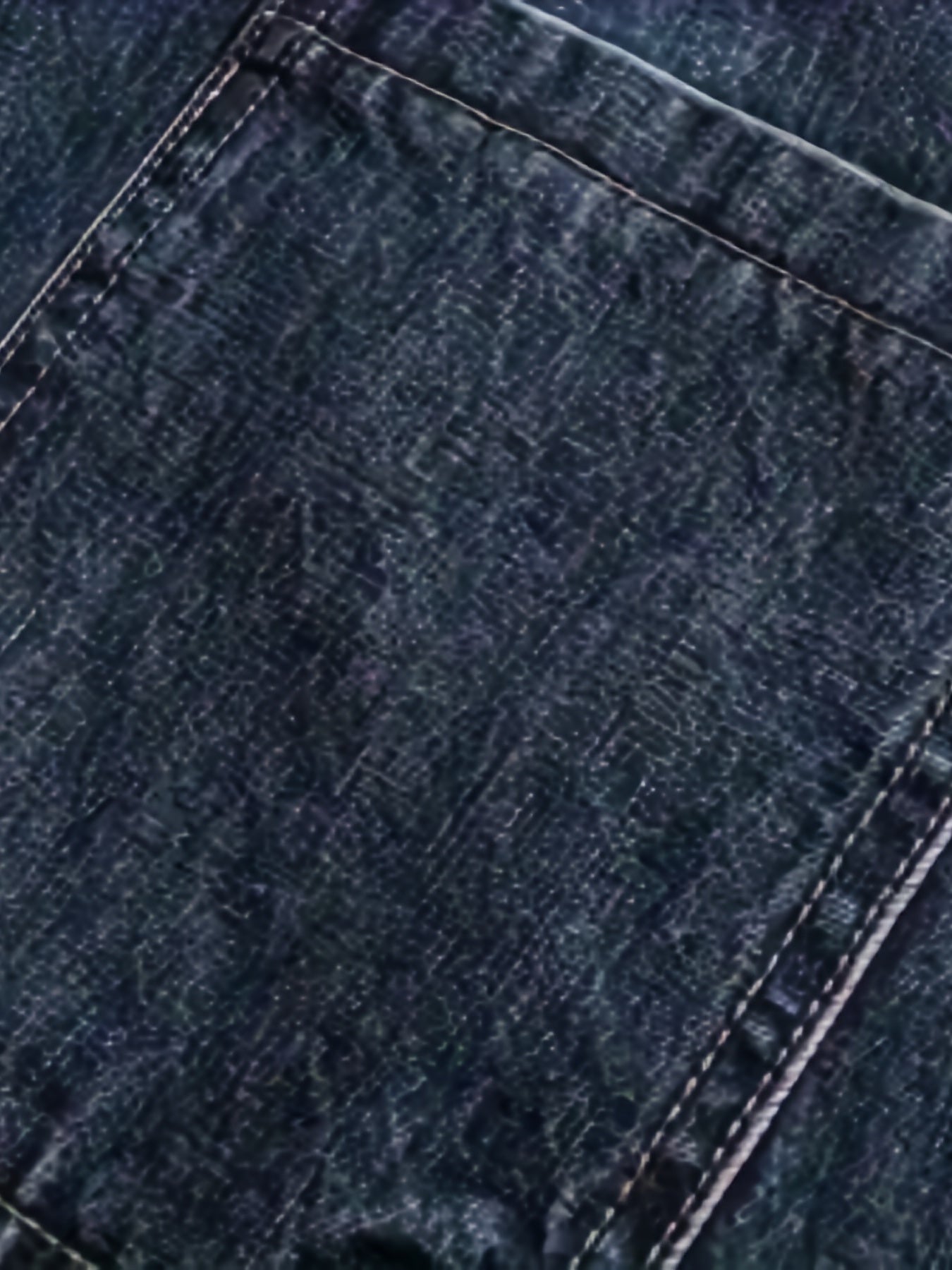 Maxct  Wide Leg Cotton Jeans, Men's Casual Street Style Patchwork Denim Pants For Spring Summer