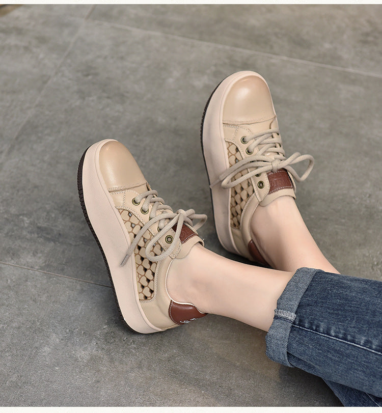 Versatile Hollow Thick Bottom Mid-Heels Shoes Maxct