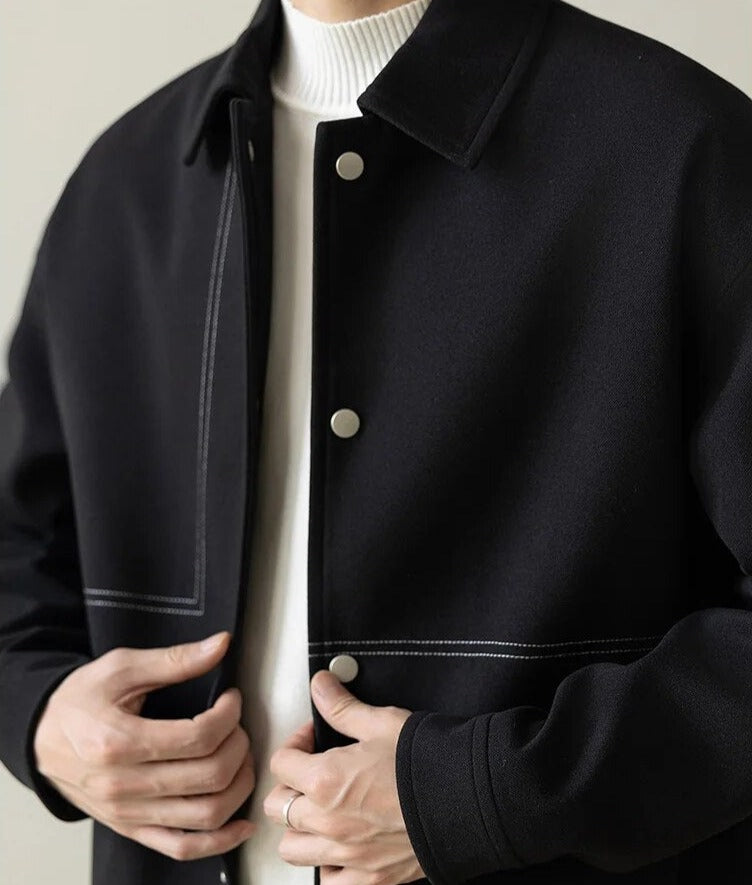 Maxct Contrast Stitch Minimal Jacket