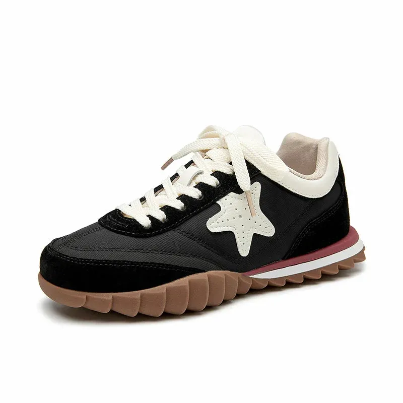 Star Applique Suede Patchwork Women's Casual Sneakers Maxct