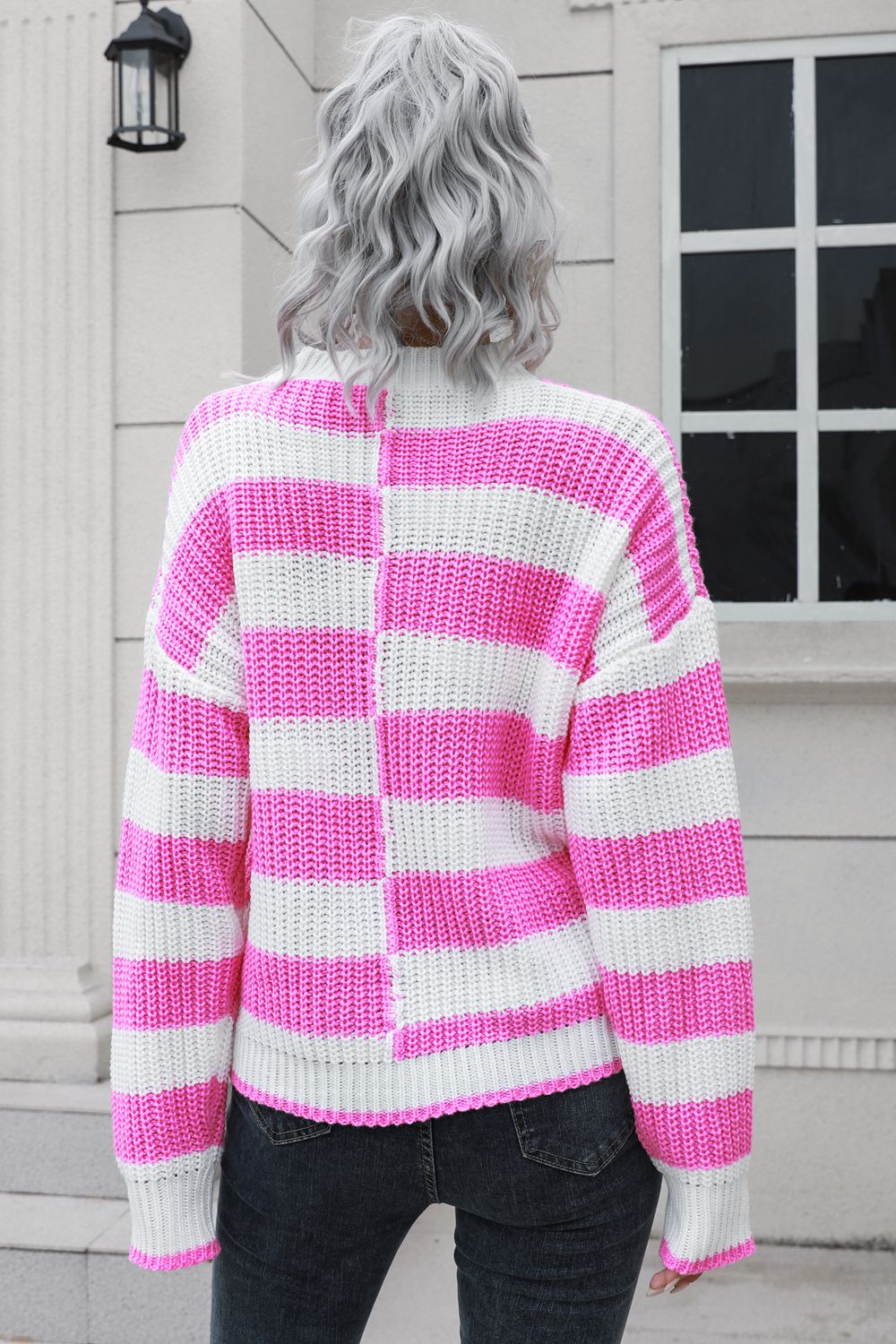 Maxct &Color Block Dropped Shoulder Sweater