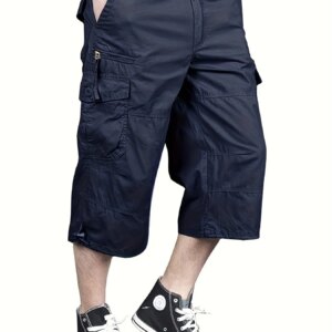 Maxct Upgrade Your Wardrobe with Street-Style Men's Casual Cargo Capris Jeans With Pockets!